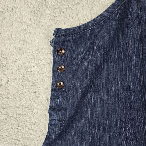 Womens Denim Jumpsuit‎ Balloon Pants Blue Oversized Romper Drop Crotch Hobo - Picture 6 of 8